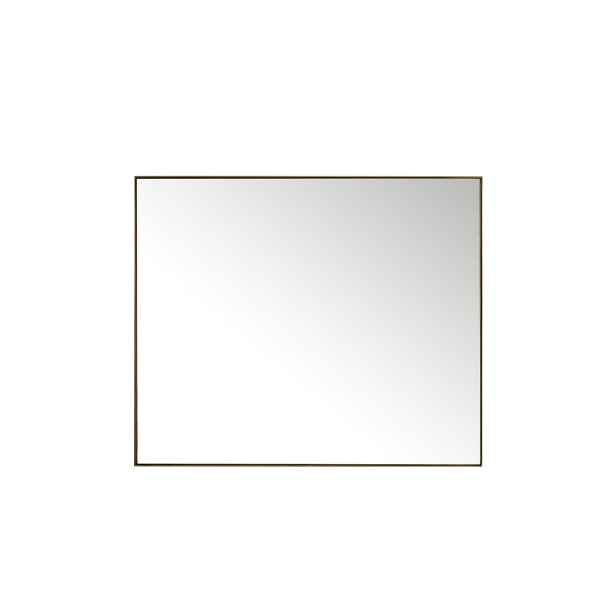 48" Rohe Rectangle Mirror, Champagne Brass