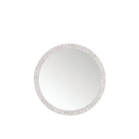 30" Callie Round Mirror, White Mother of Pearl