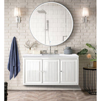 48" Athens Single Wall Mounted Bathroom Vanity, Glossy White